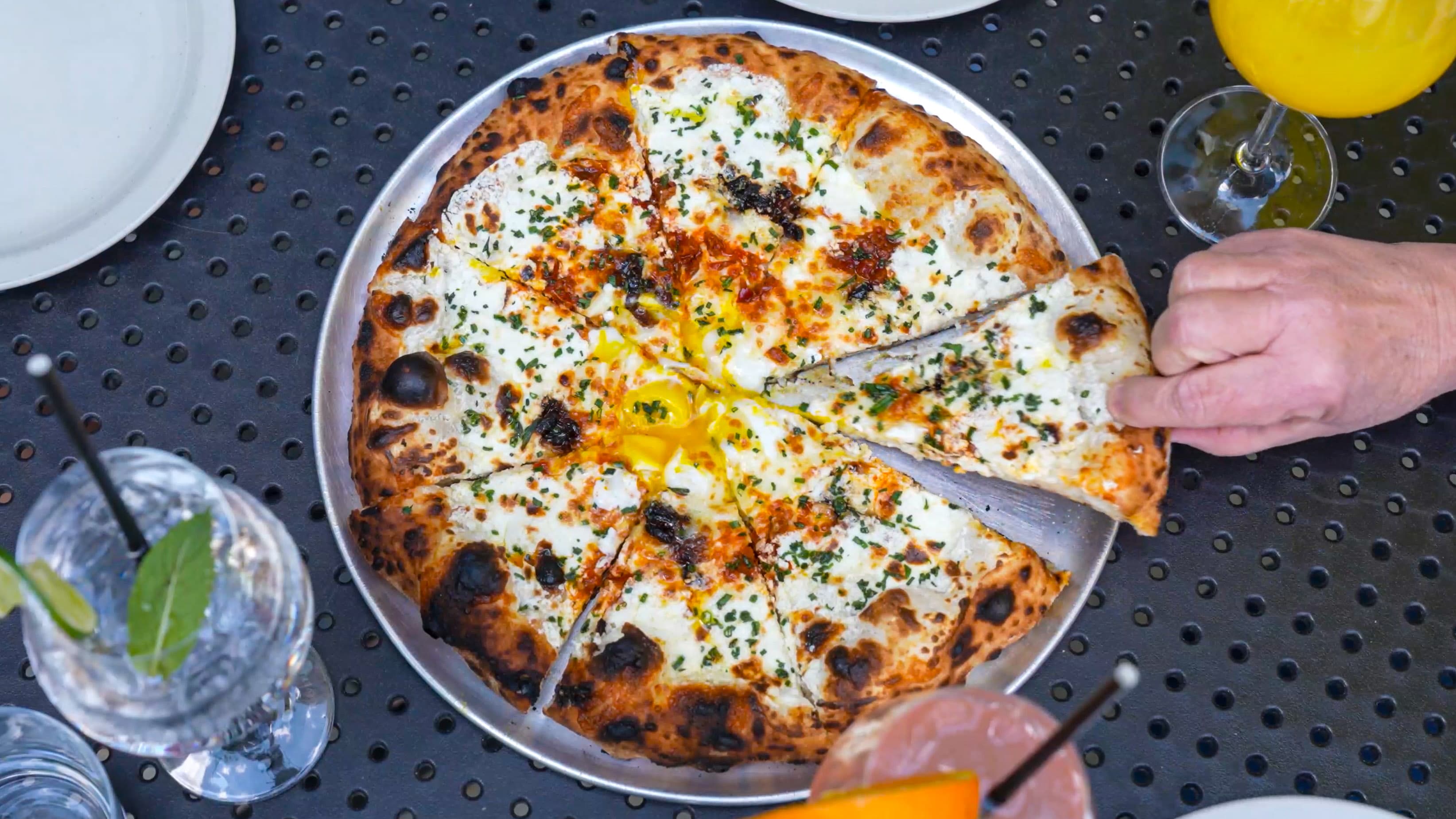 Pizza and drinks at Bar Torino